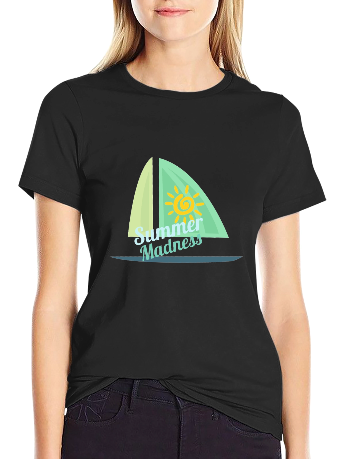 Summer Madness Sailboat T-Shirt - Black