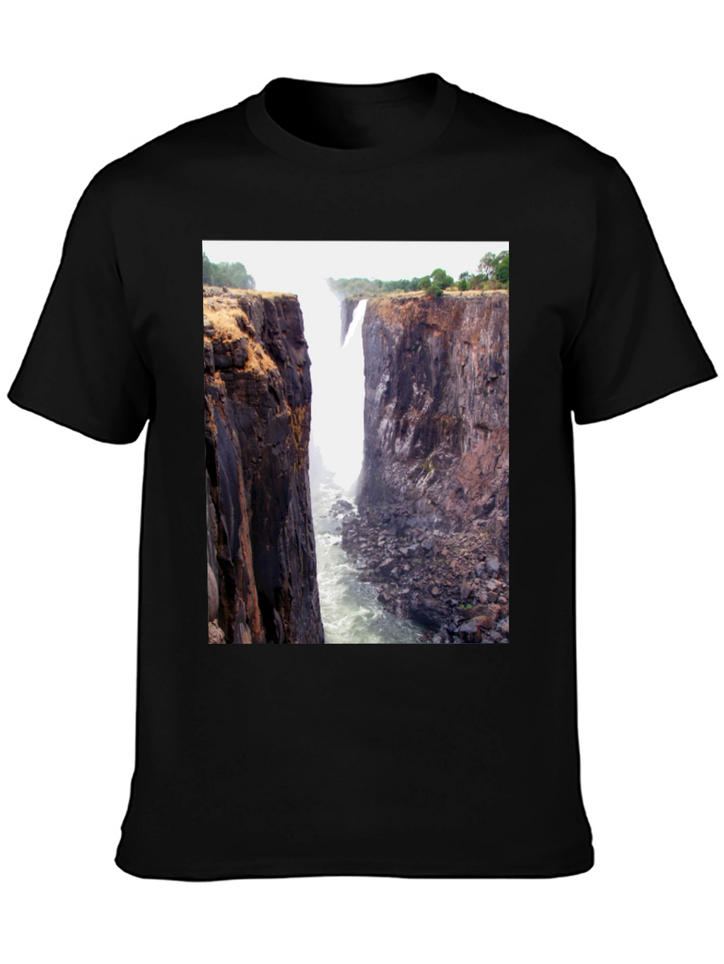 Waterfall Graphic Tee - Black Short Sleeve