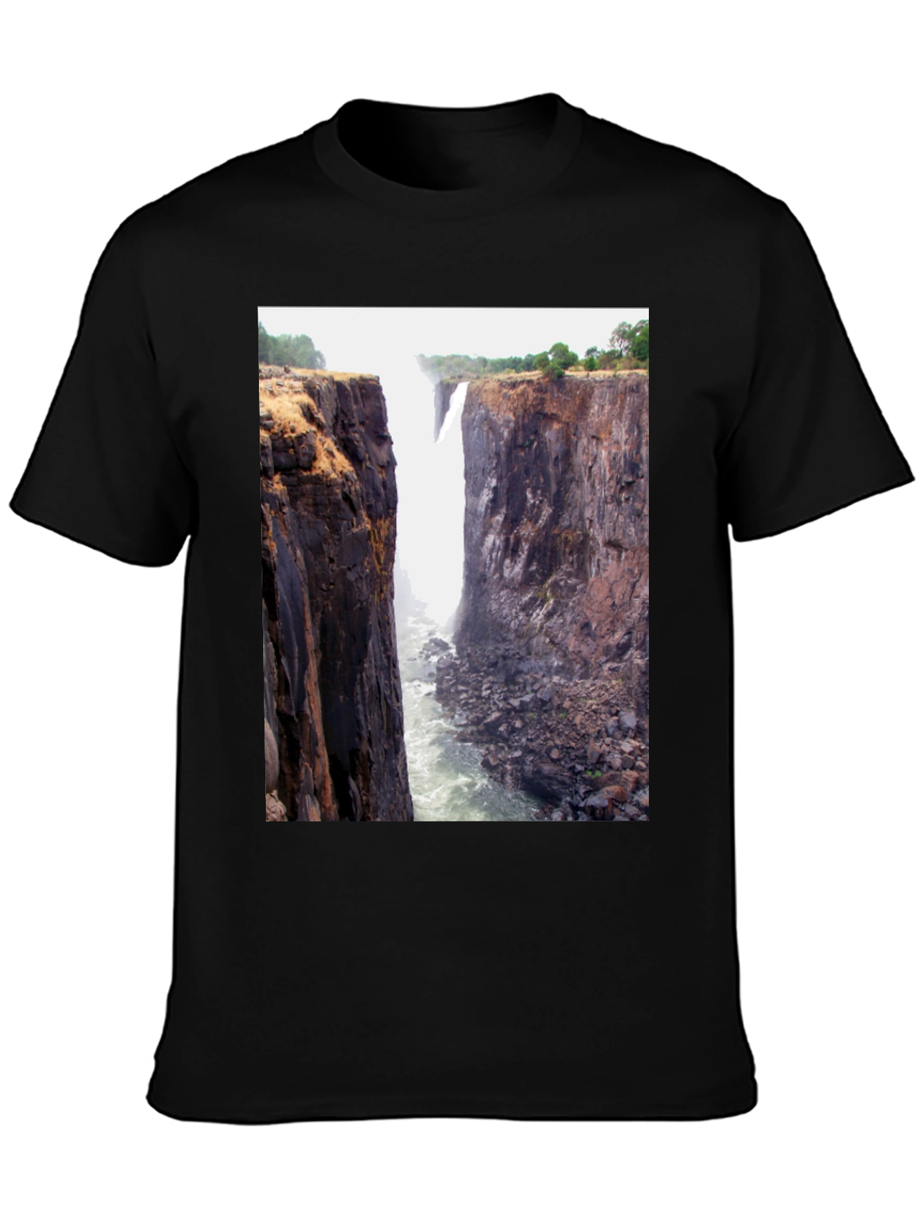 Waterfall Graphic Tee - Black Short Sleeve