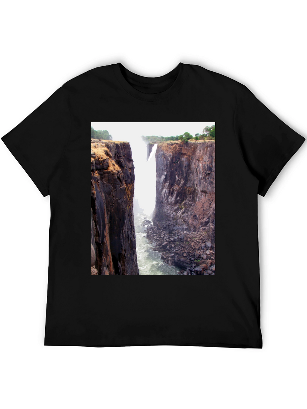 Waterfall Graphic Tee - Black Short Sleeve