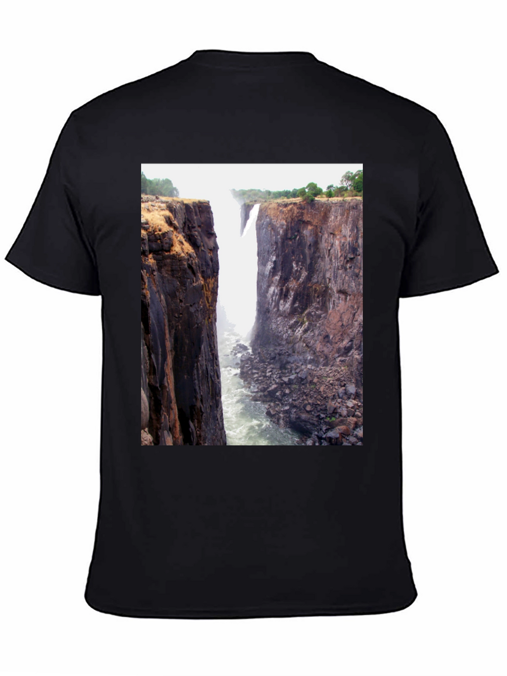 Waterfall Graphic Tee - Black Short Sleeve