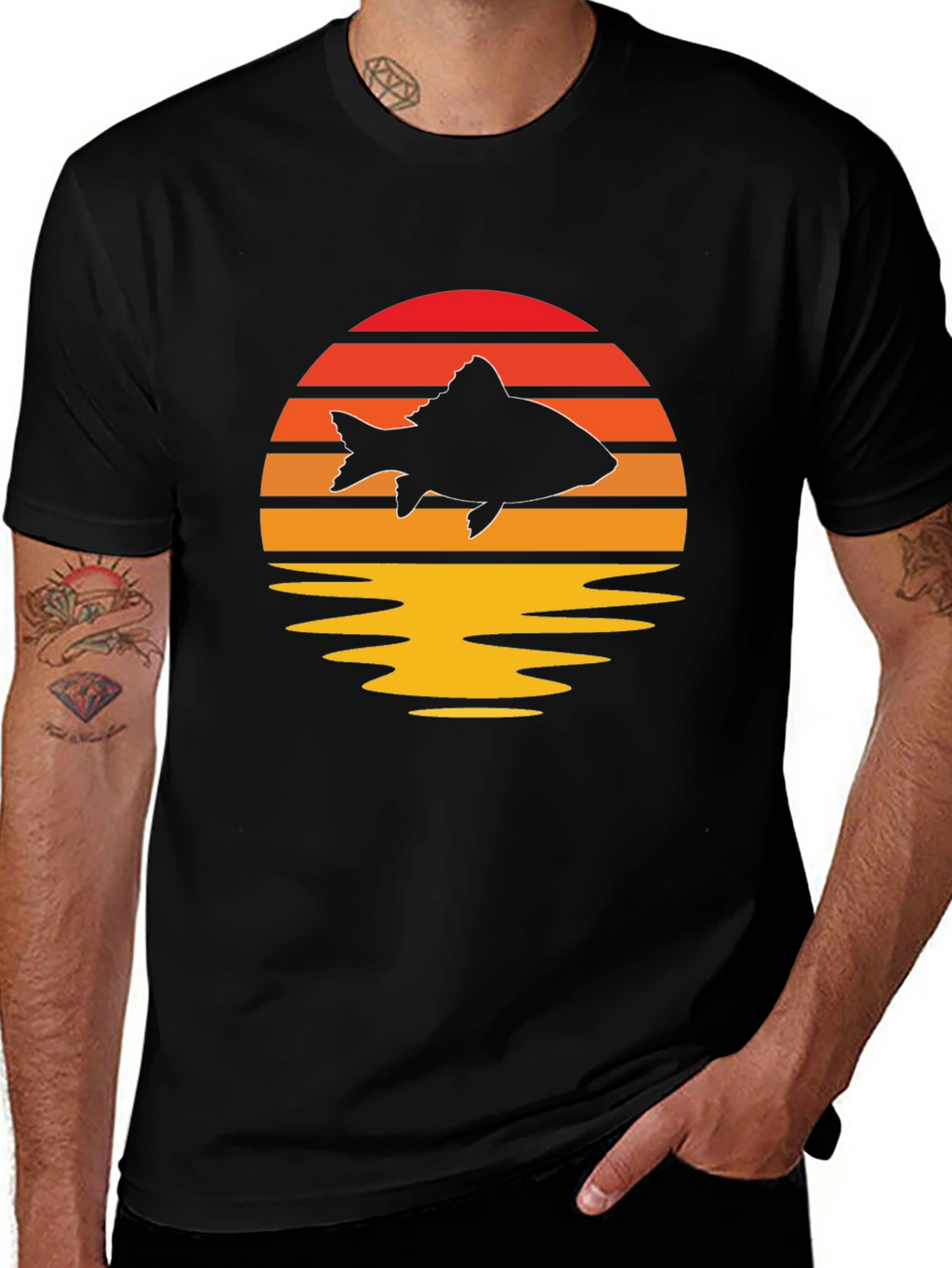 Sunset Fish Graphic Tee - Stylish & Unique