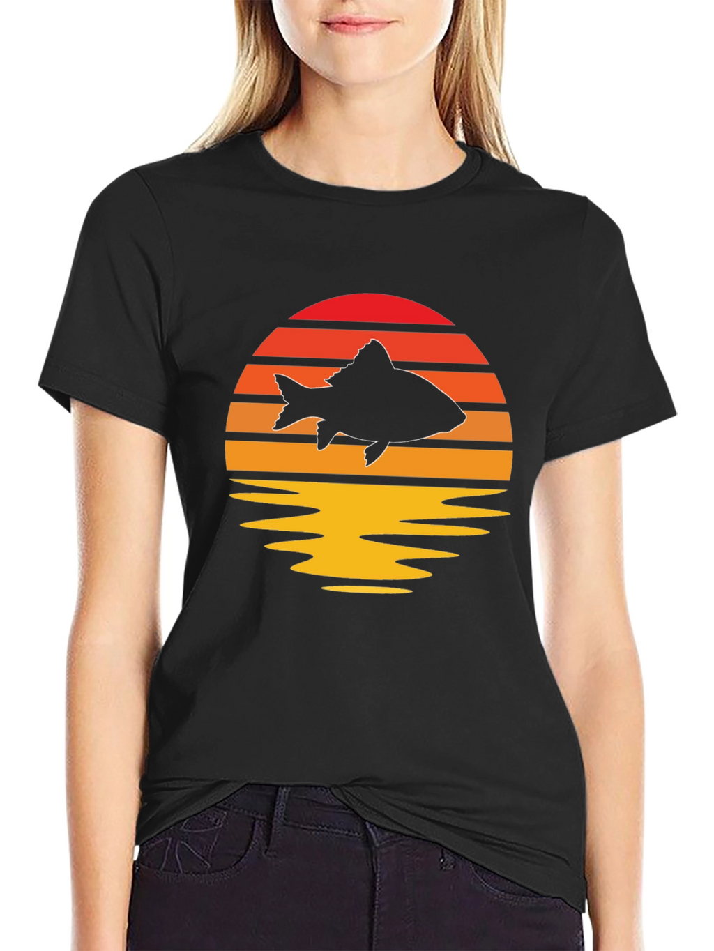 Sunset Fish Graphic Tee - Stylish & Unique