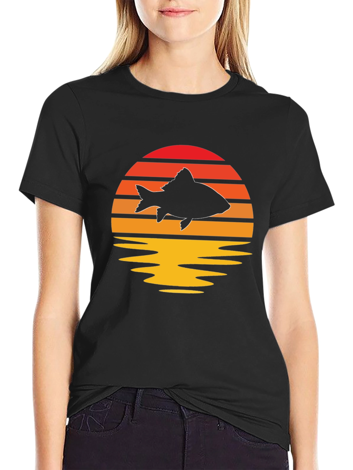 Sunset Fish Graphic Tee - Stylish & Unique