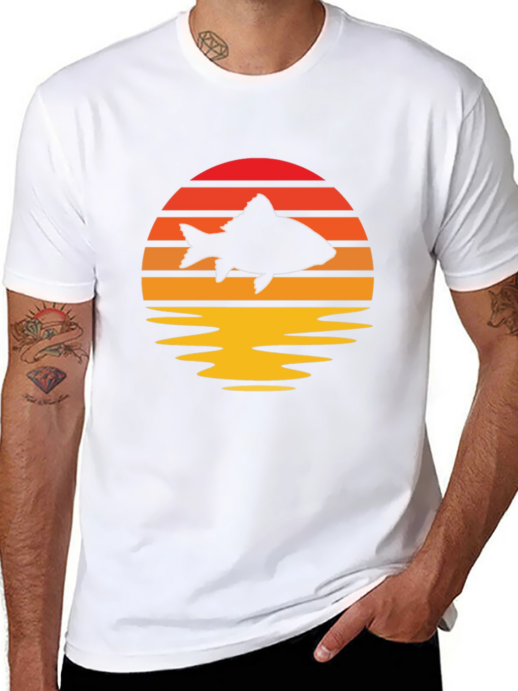 Sunset Fish Graphic Tee - Stylish & Unique