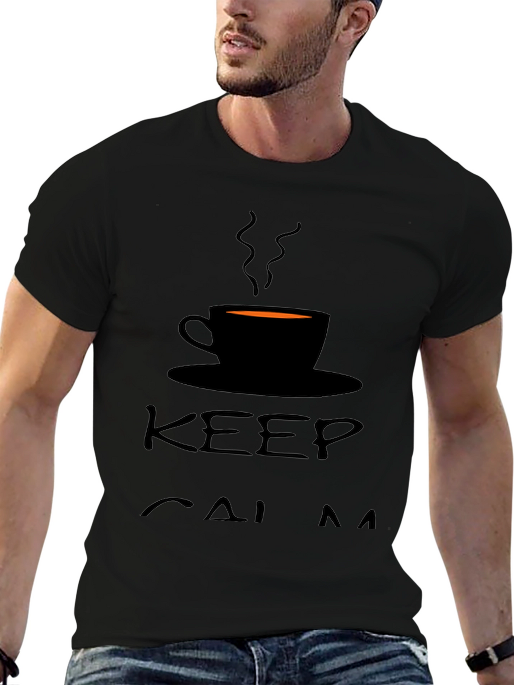 Keep Calm and Drink Coffee Black T-Shirt