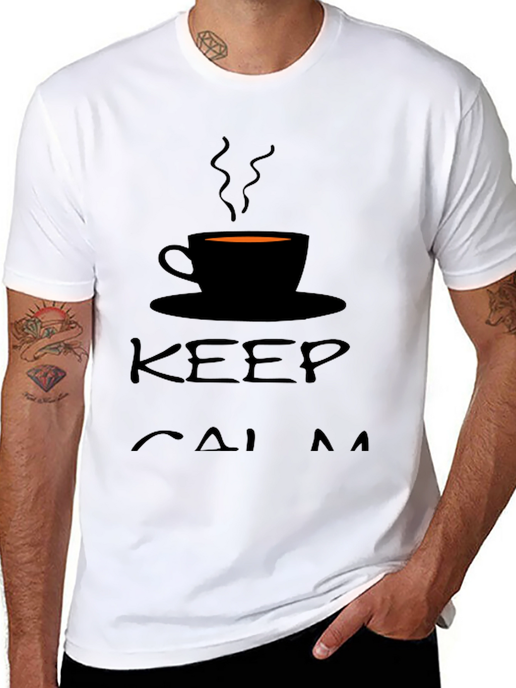 Keep Calm and Drink Coffee Black T-Shirt