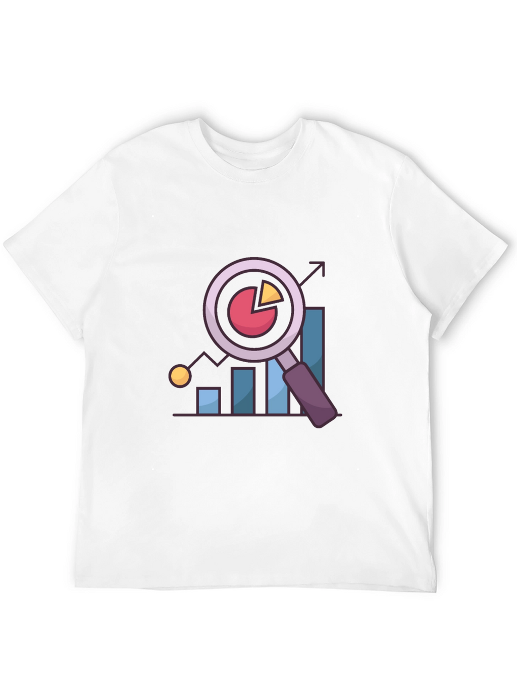 Data Analysis T-Shirt - Chart and Magnifier Design