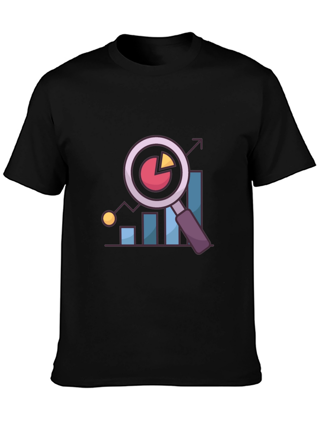 Data Analysis T-Shirt - Chart and Magnifier Design