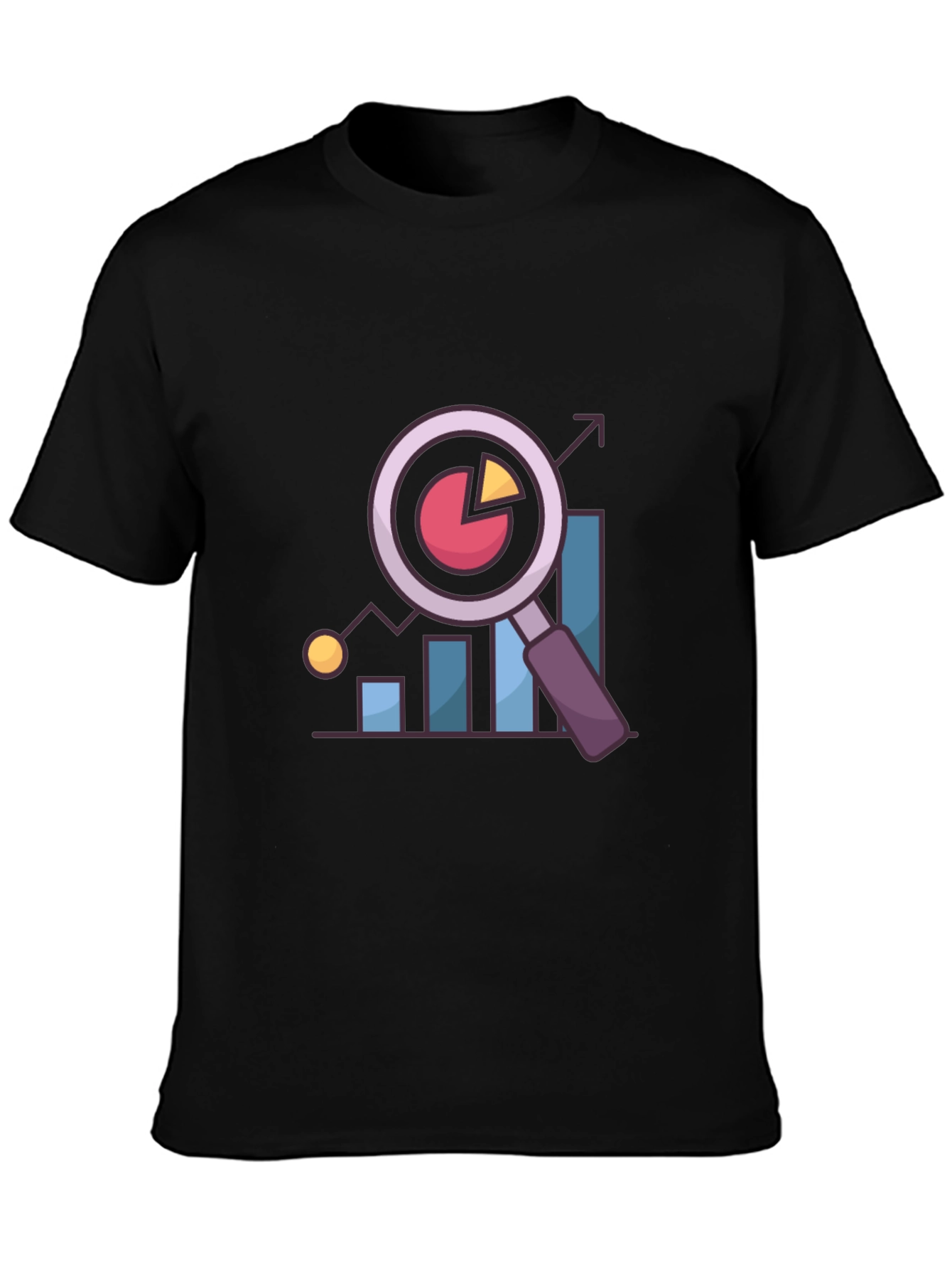 Data Analysis T-Shirt - Chart and Magnifier Design