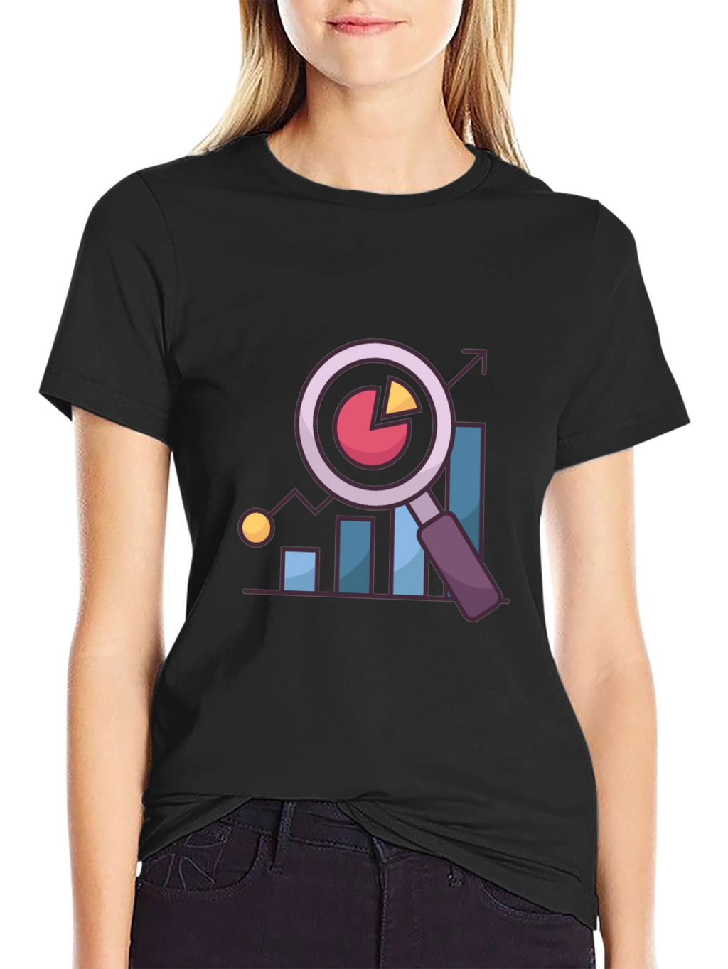 Data Analysis T-Shirt - Chart and Magnifier Design