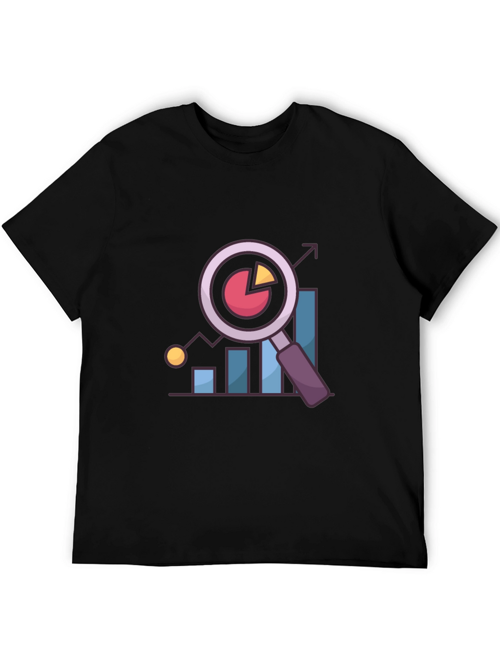 Data Analysis T-Shirt - Chart and Magnifier Design