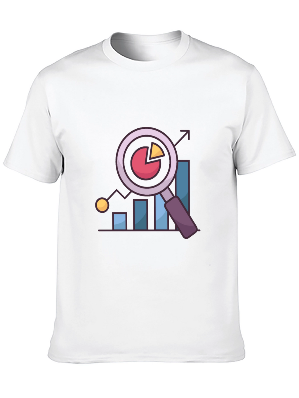 Data Analysis T-Shirt - Chart and Magnifier Design