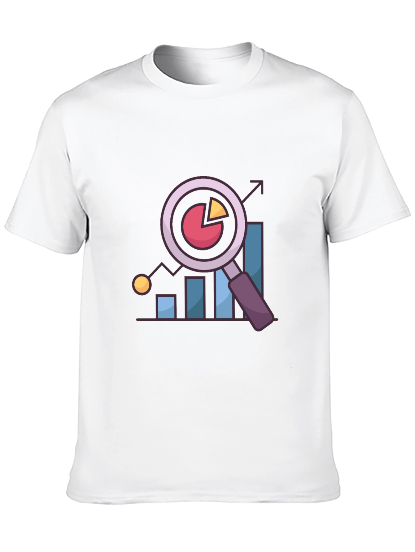 Data Analysis T-Shirt - Chart and Magnifier Design