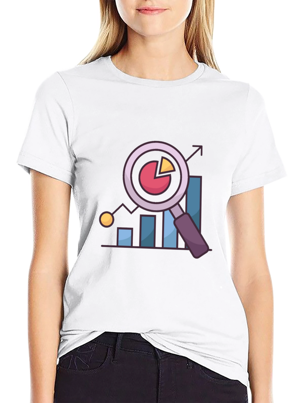 Data Analysis T-Shirt - Chart and Magnifier Design