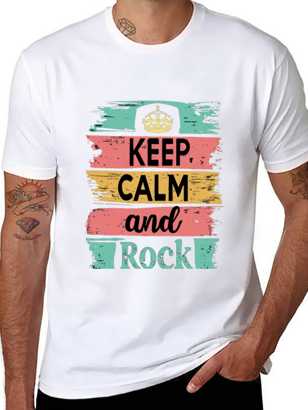 Keep Calm and Rock T-Shirt - Stylish Graphic Tee