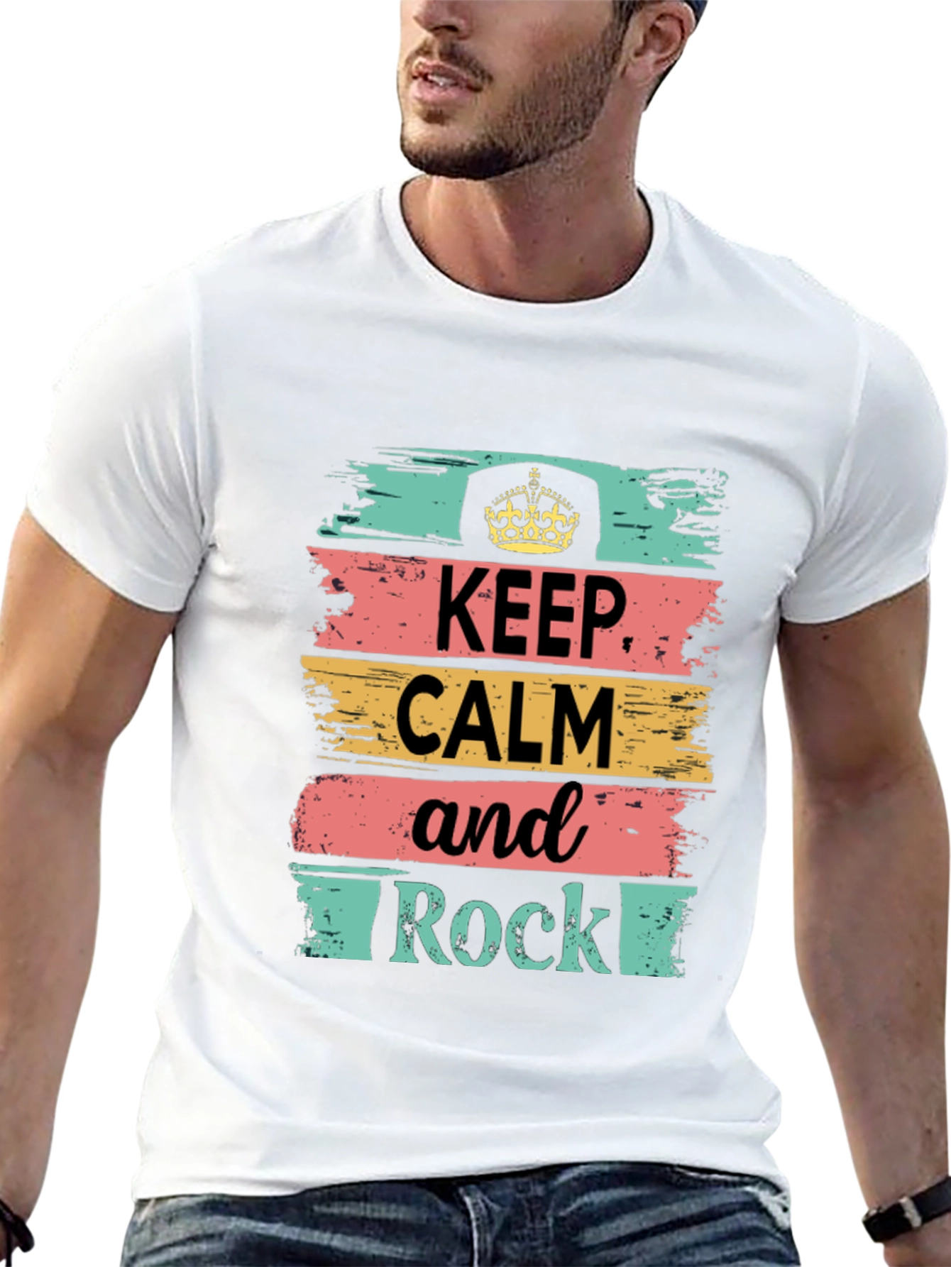 Keep Calm and Rock T-Shirt - Stylish Graphic Tee