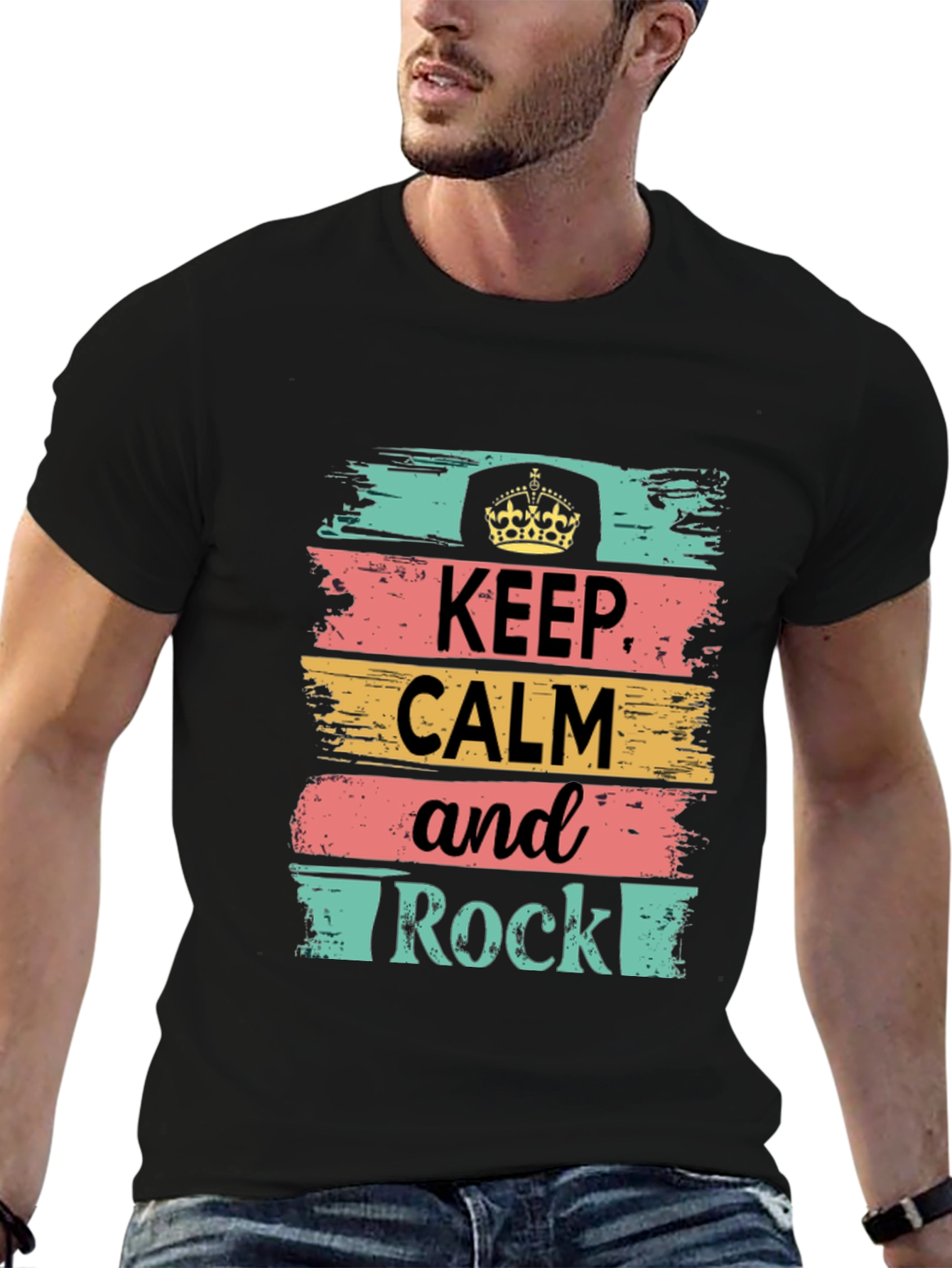 Keep Calm and Rock T-Shirt - Stylish Graphic Tee