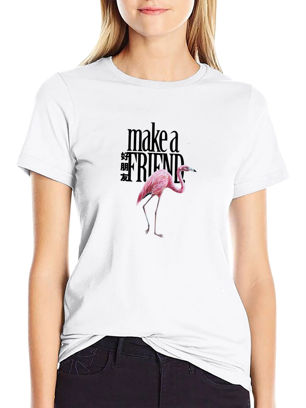 Make A Friend Flamingo Graphic Tee