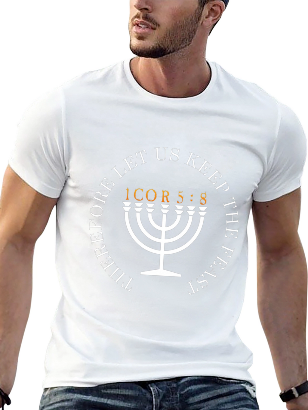 Christian Menorah Graphic T-Shirt