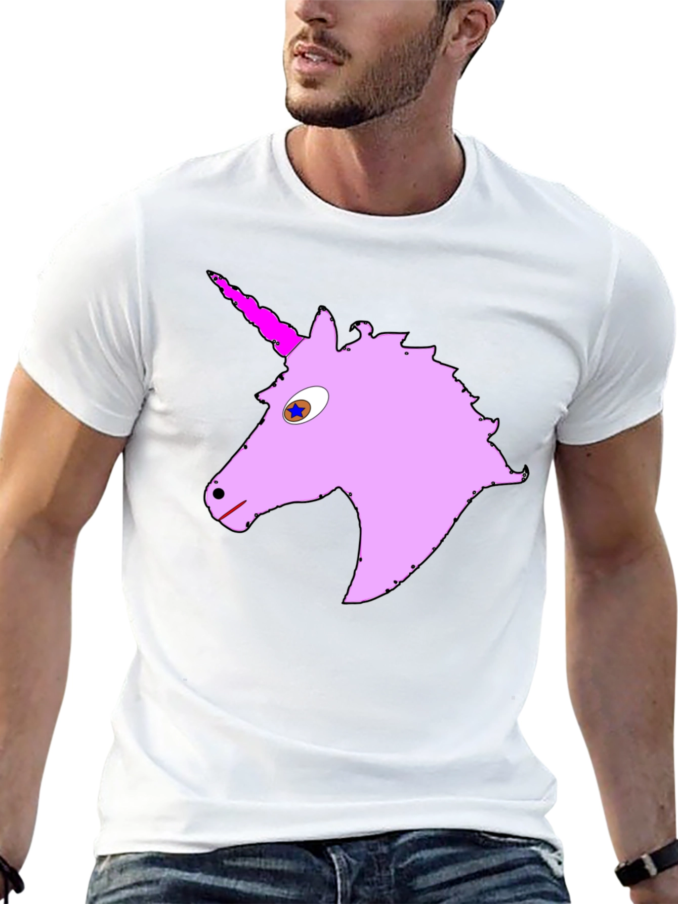 Unicorn Graphic Tee - Black Cotton Blend