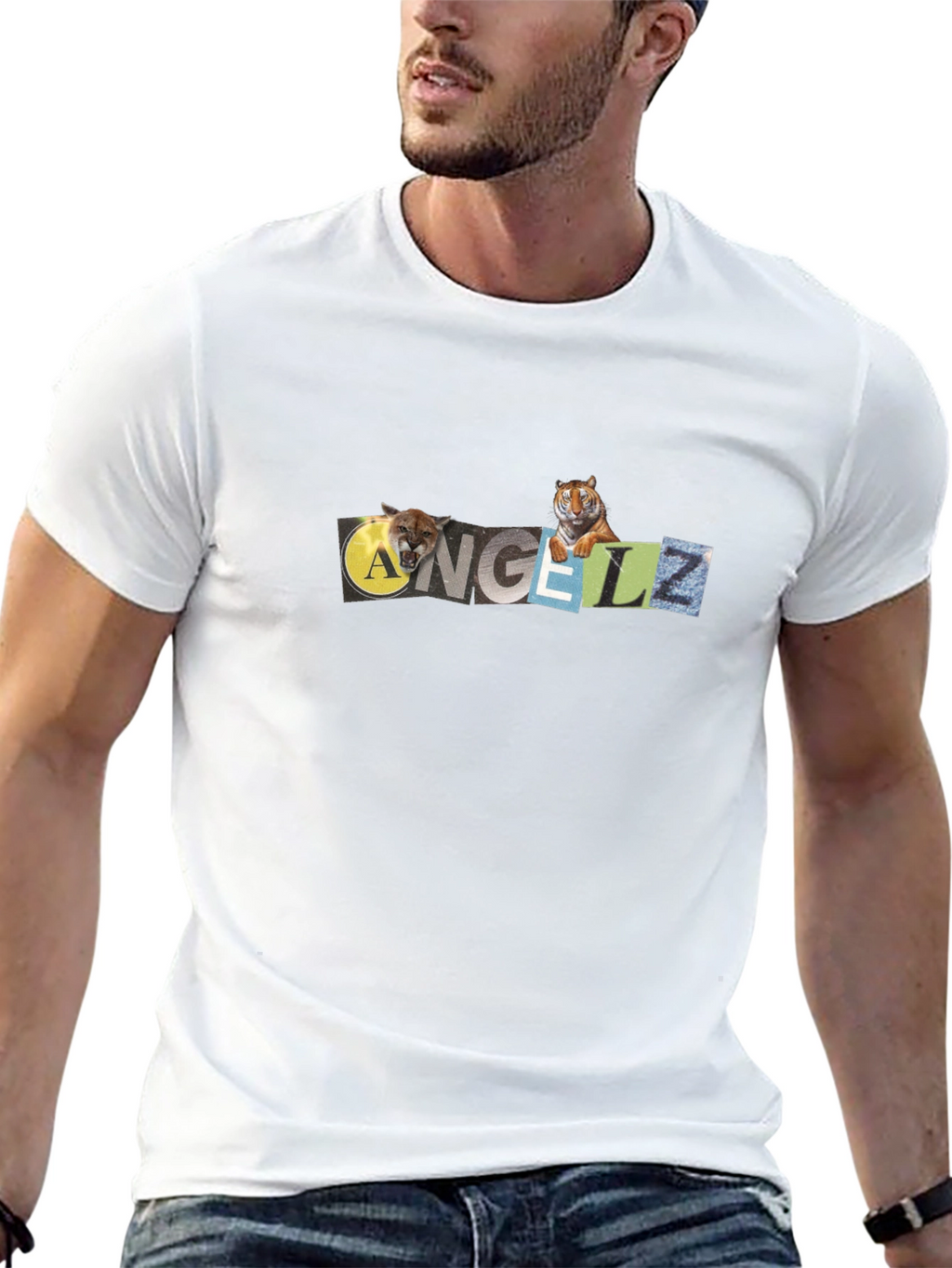 ANGELZ Graphic Print Black T-Shirt