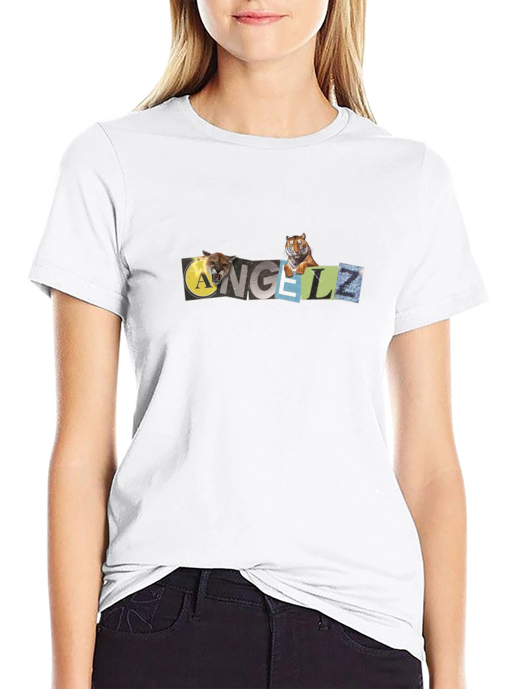 ANGELZ Graphic Print Black T-Shirt