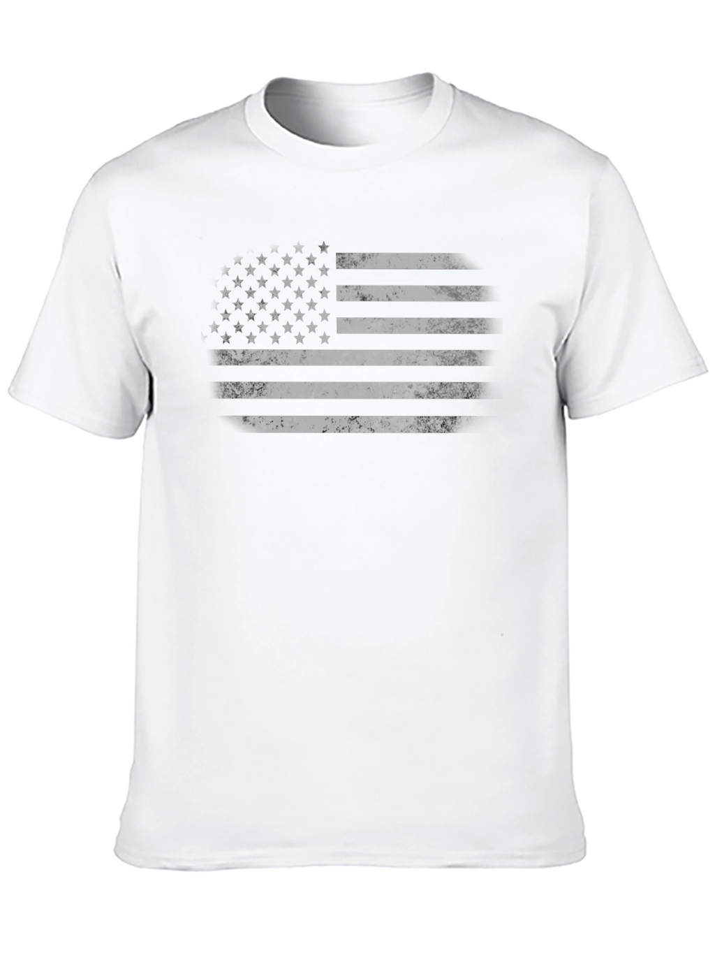 Distressed American Flag Graphic Tee - Black