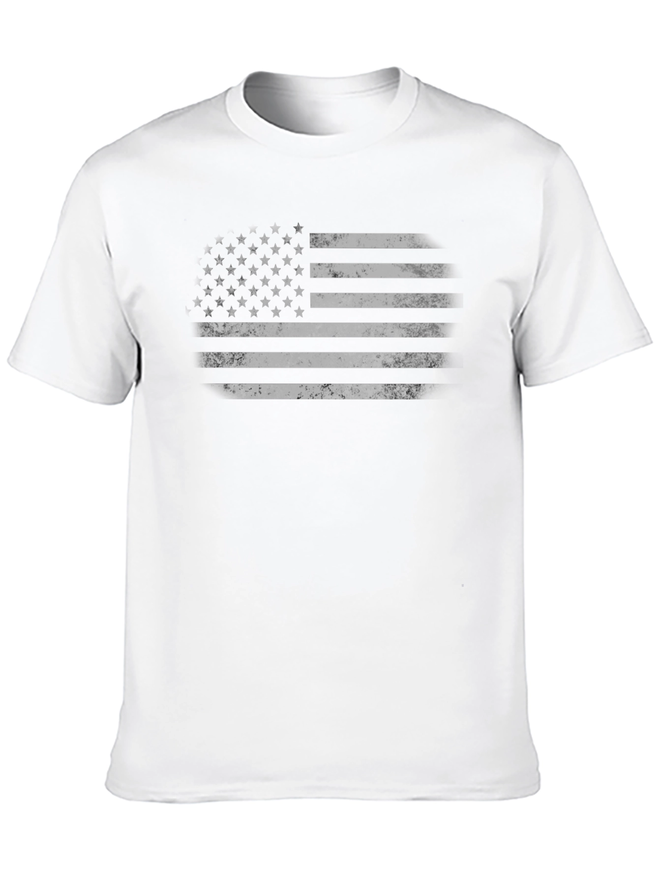 Distressed American Flag Graphic Tee - Black
