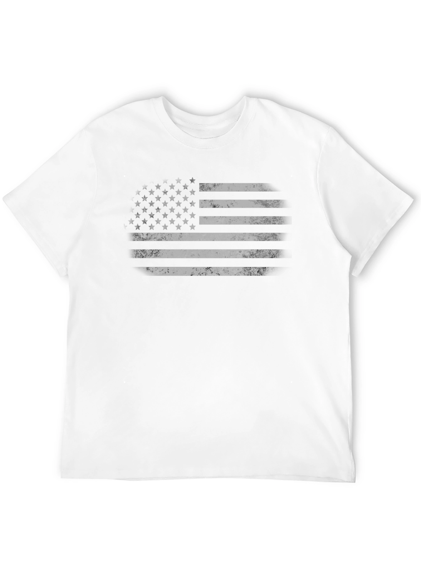 Distressed American Flag Graphic Tee - Black