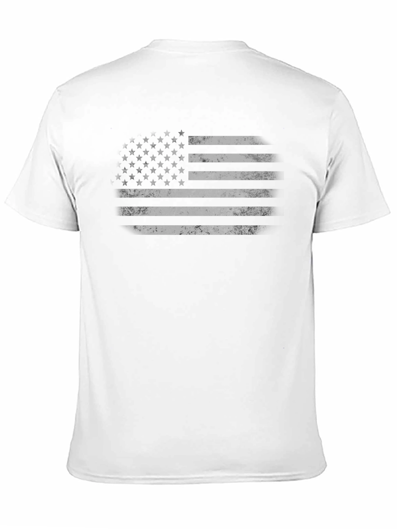 Distressed American Flag Graphic Tee - Black