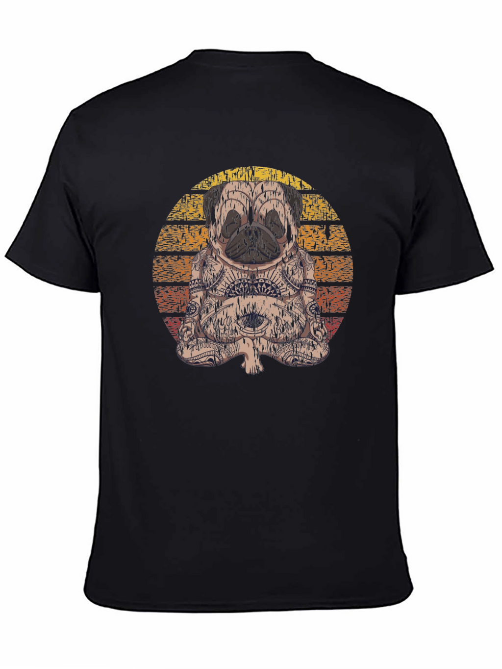 Meditating Pug T-Shirt - Black