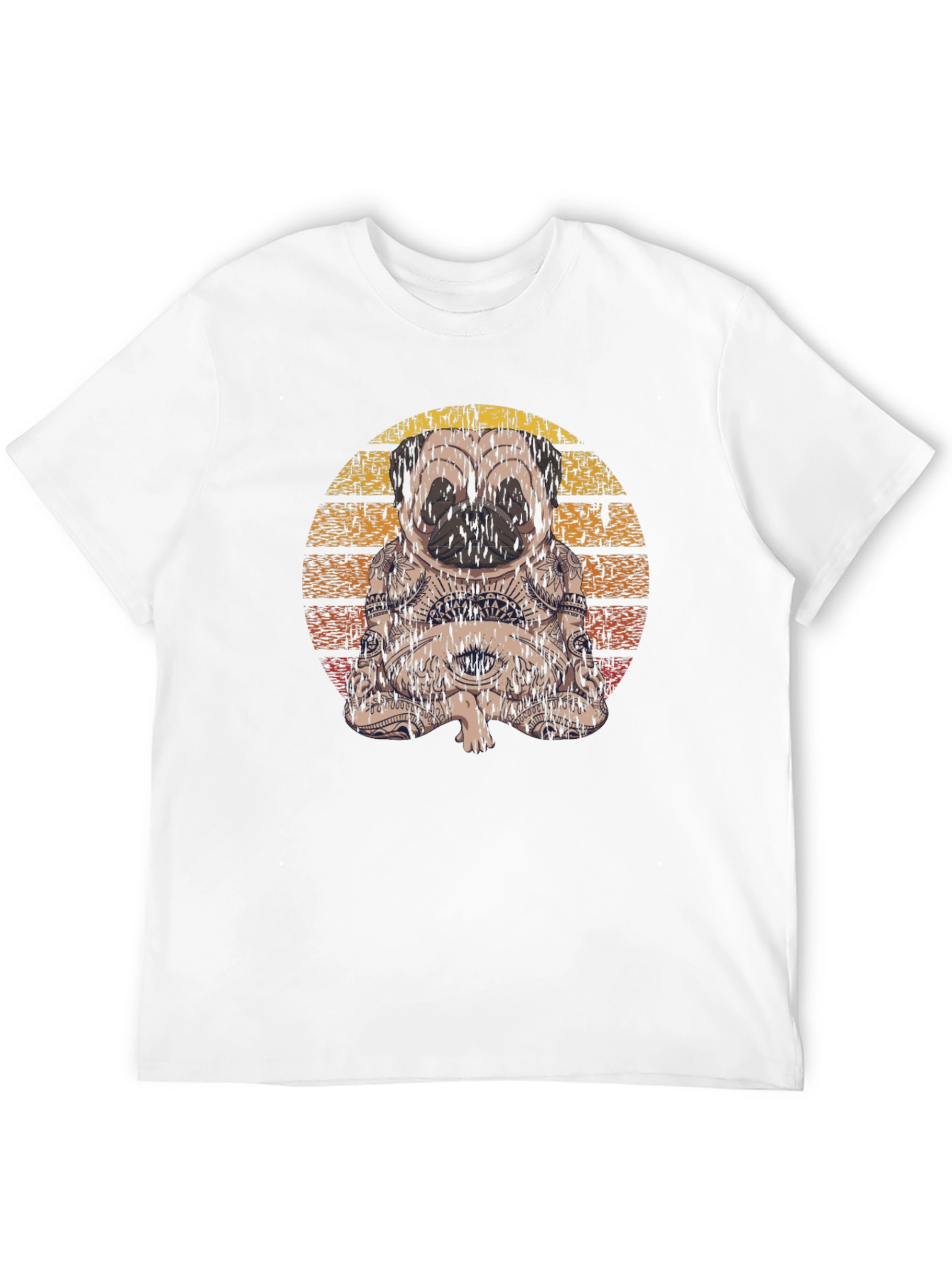 Meditating Pug T-Shirt - Black