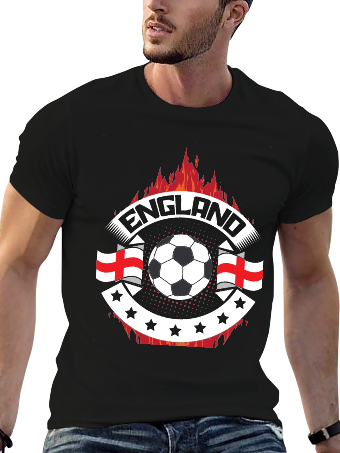 England Soccer Fire T-Shirt