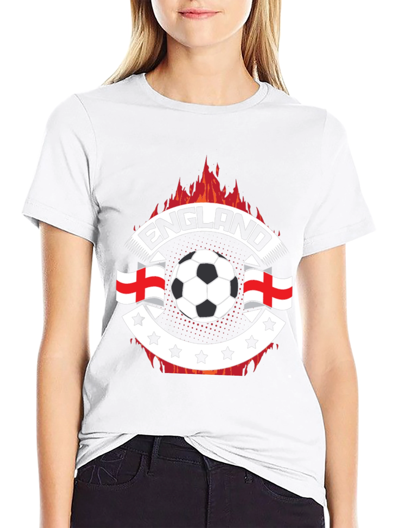 England Soccer Fire T-Shirt