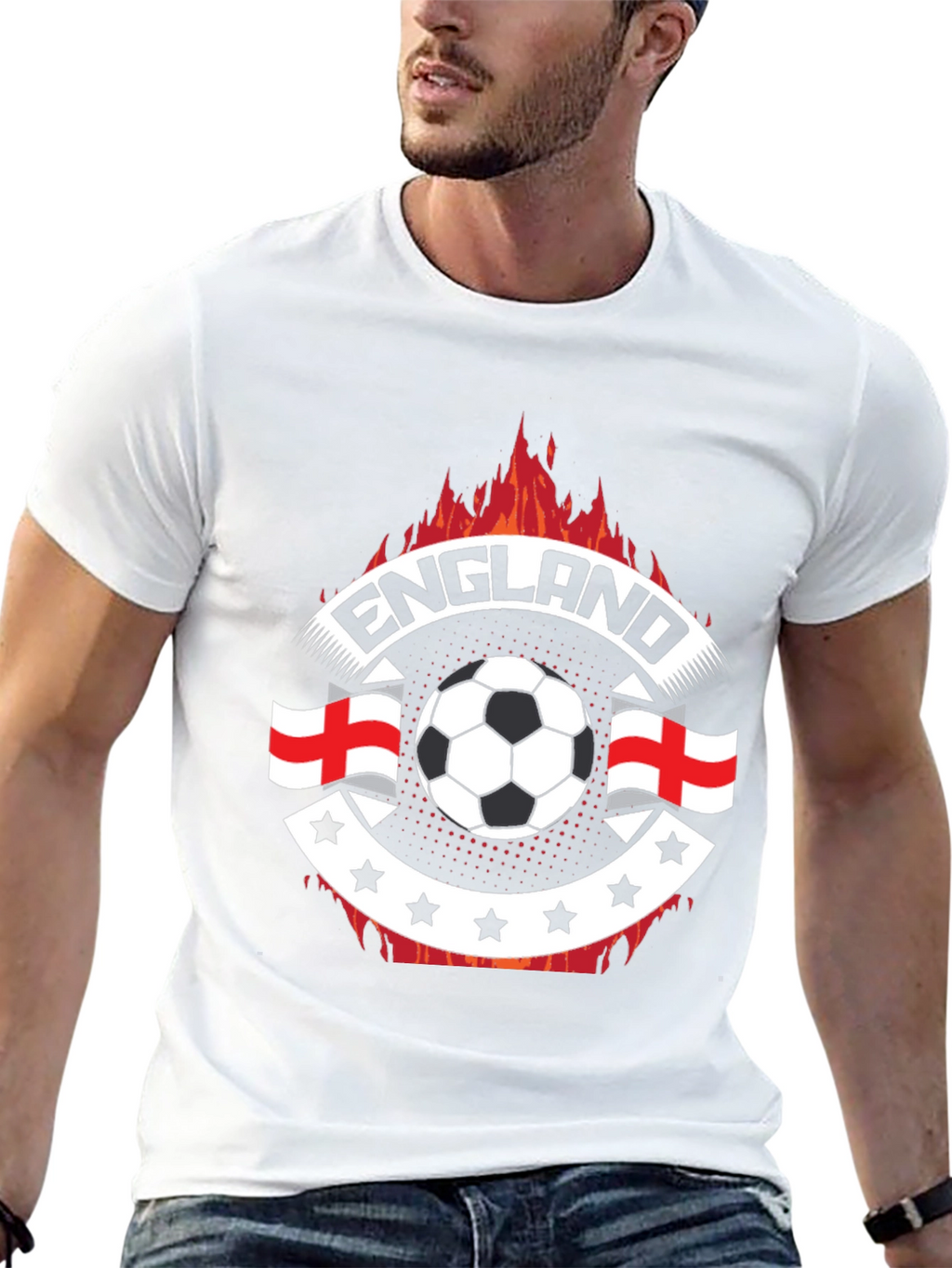 England Soccer Fire T-Shirt