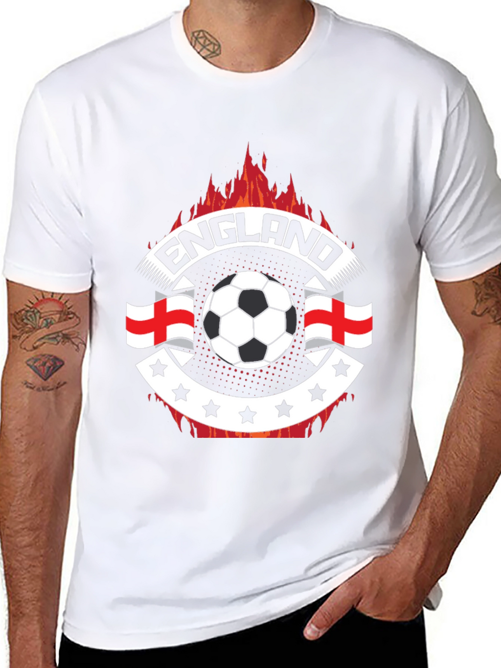 England Soccer Fire T-Shirt