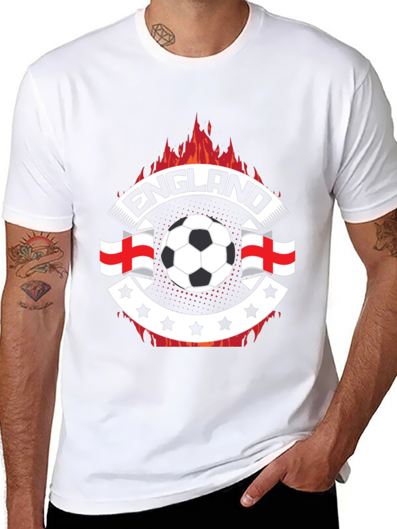 England Soccer Fire T-Shirt