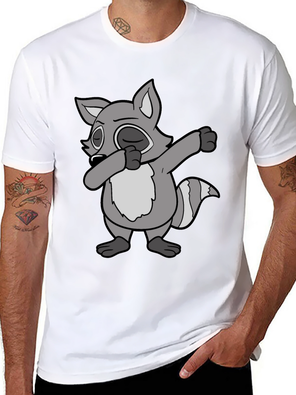 Dabbing Raccoon Graphic Tee