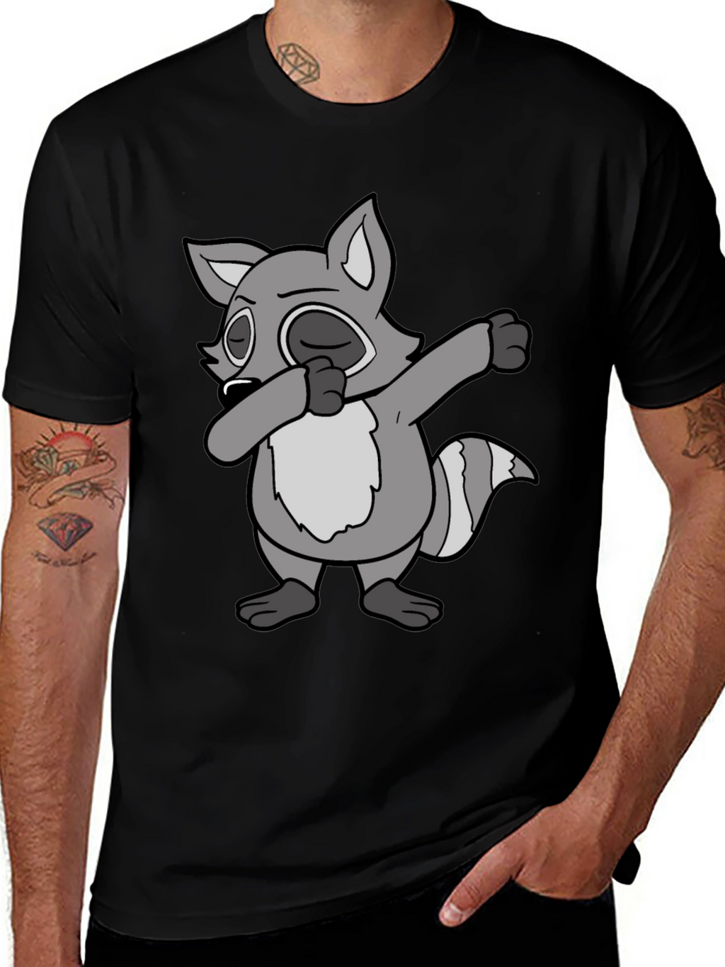 Dabbing Raccoon Graphic Tee