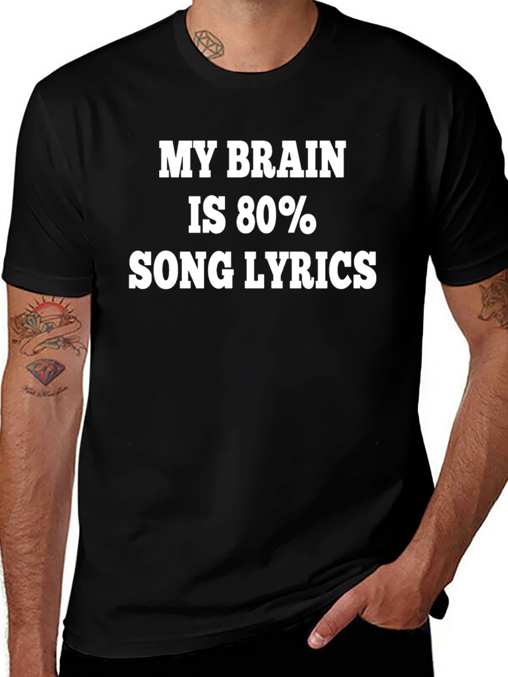 My Brain is 80% Song Lyrics T-Shirt