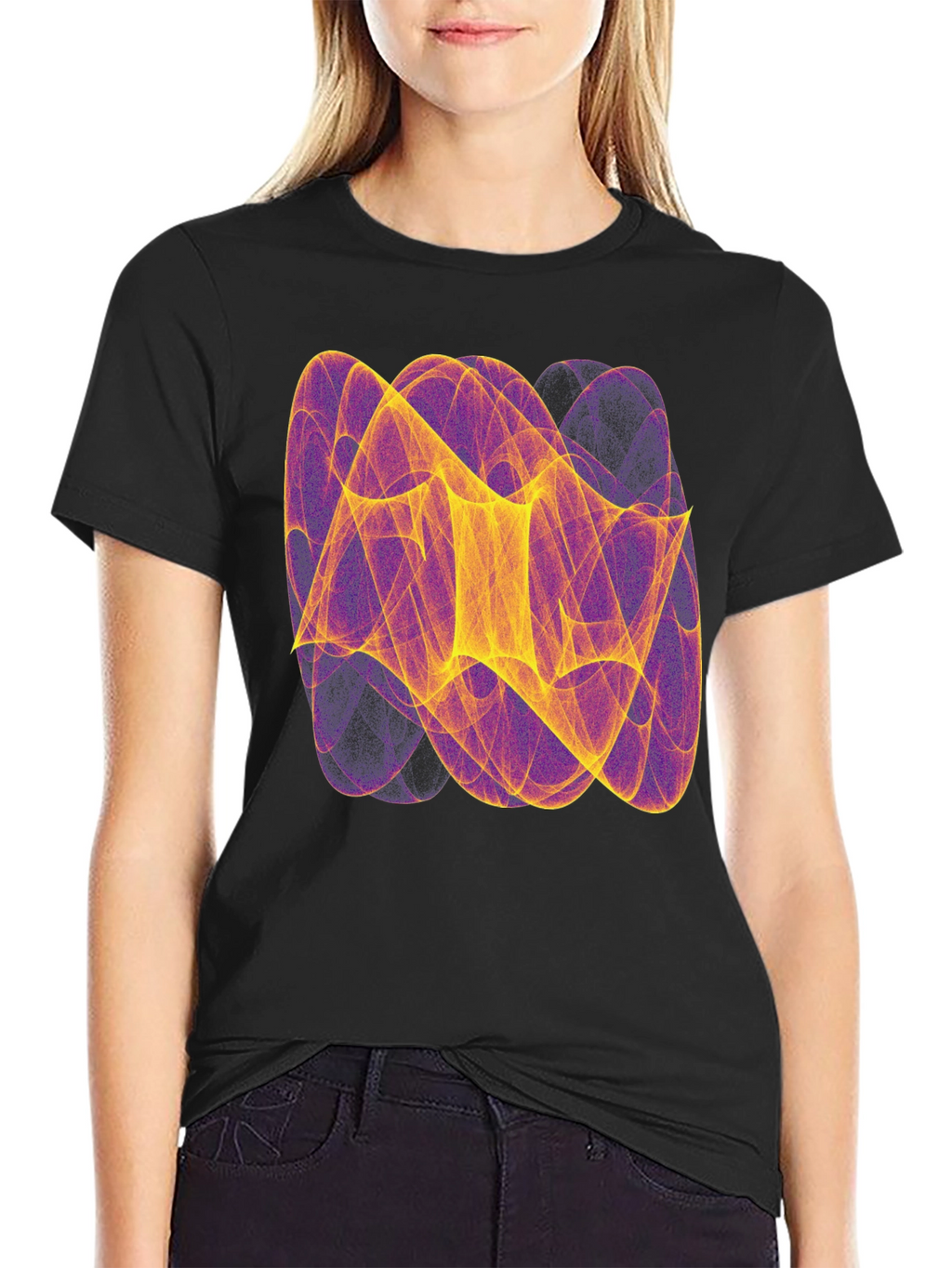 Abstract Graphic Print Black T-Shirt