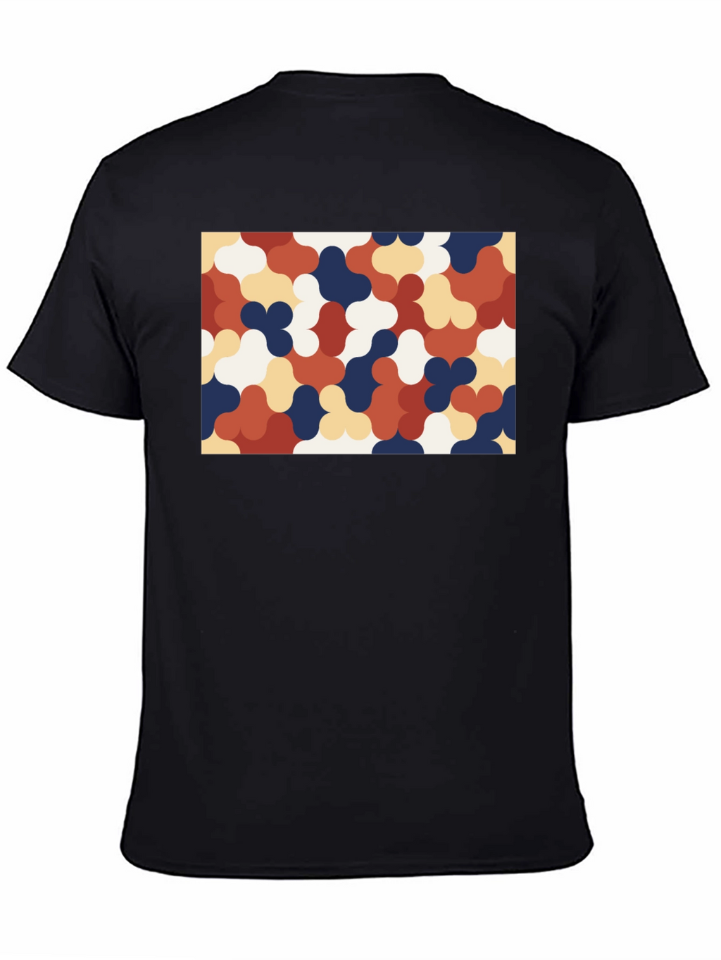 Retro Pattern Black T-Shirt