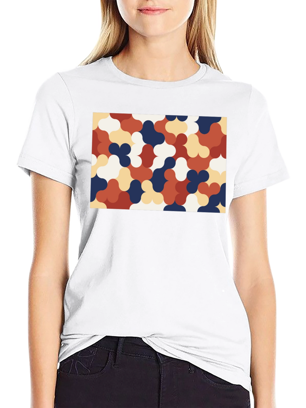 Retro Pattern Black T-Shirt