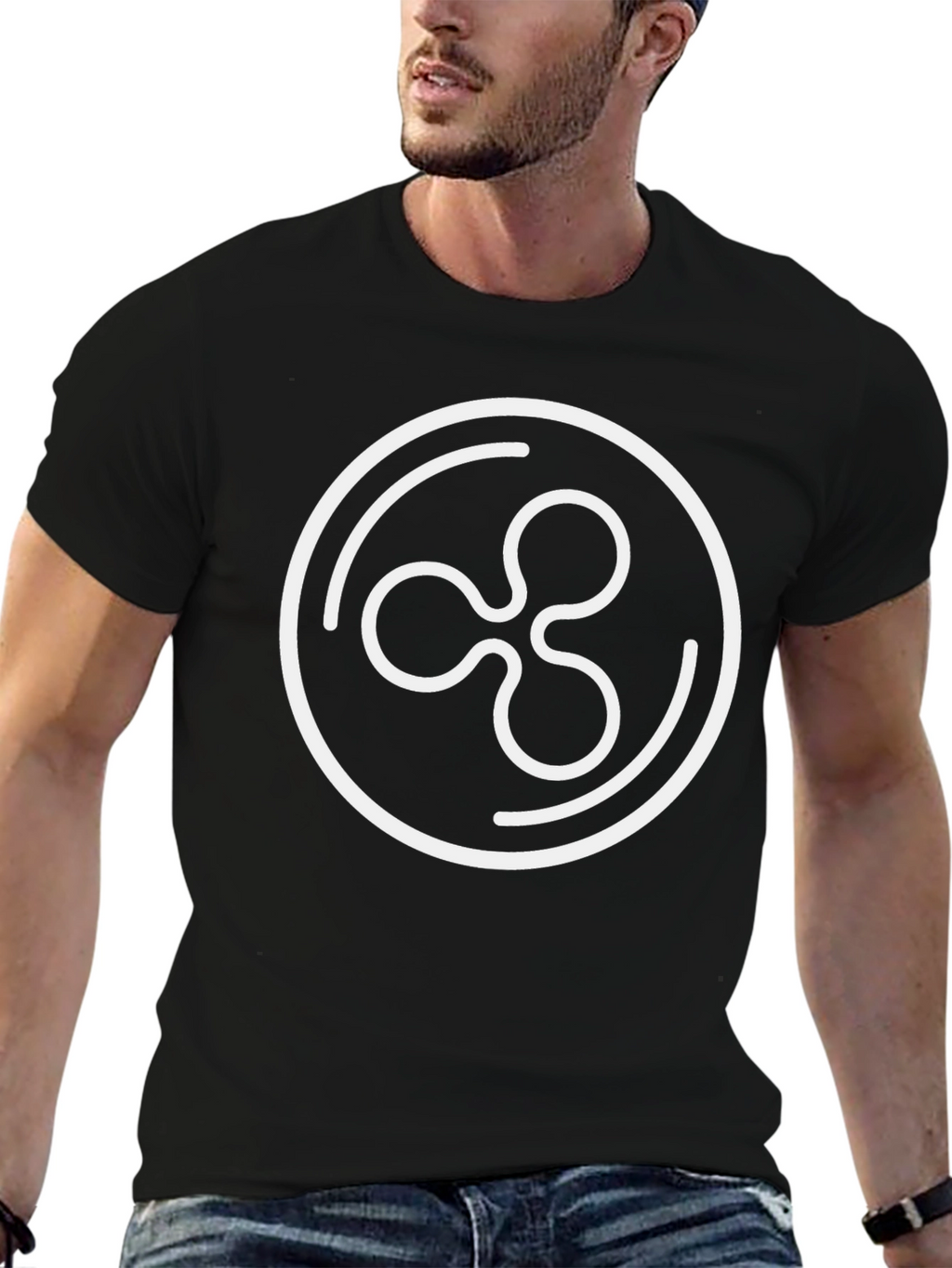 Ripple Crypto T-Shirt - Black Cotton Blend