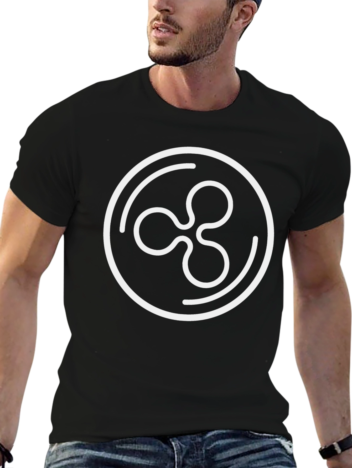 Ripple Crypto T-Shirt - Black Cotton Blend