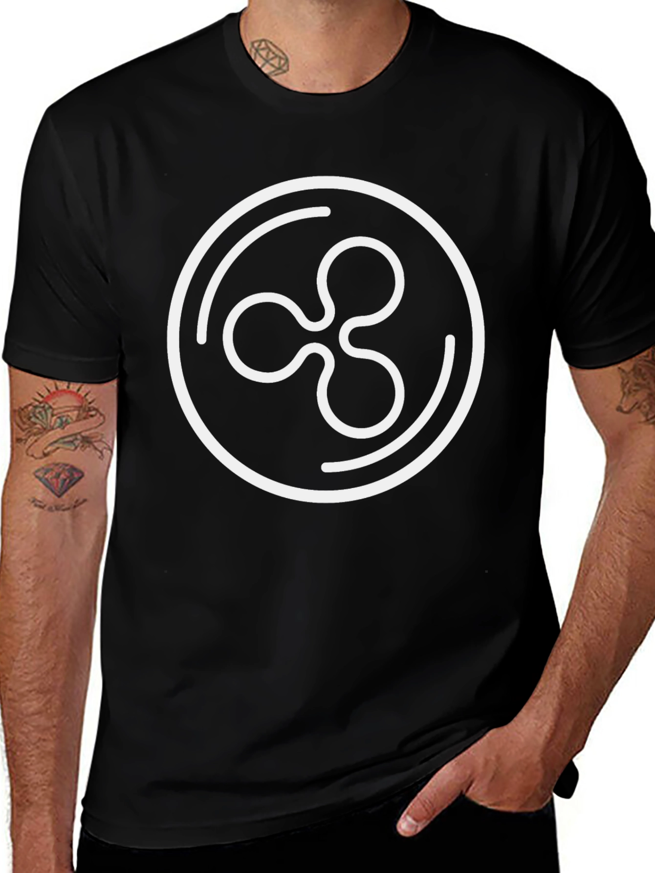 Ripple Crypto T-Shirt - Black Cotton Blend