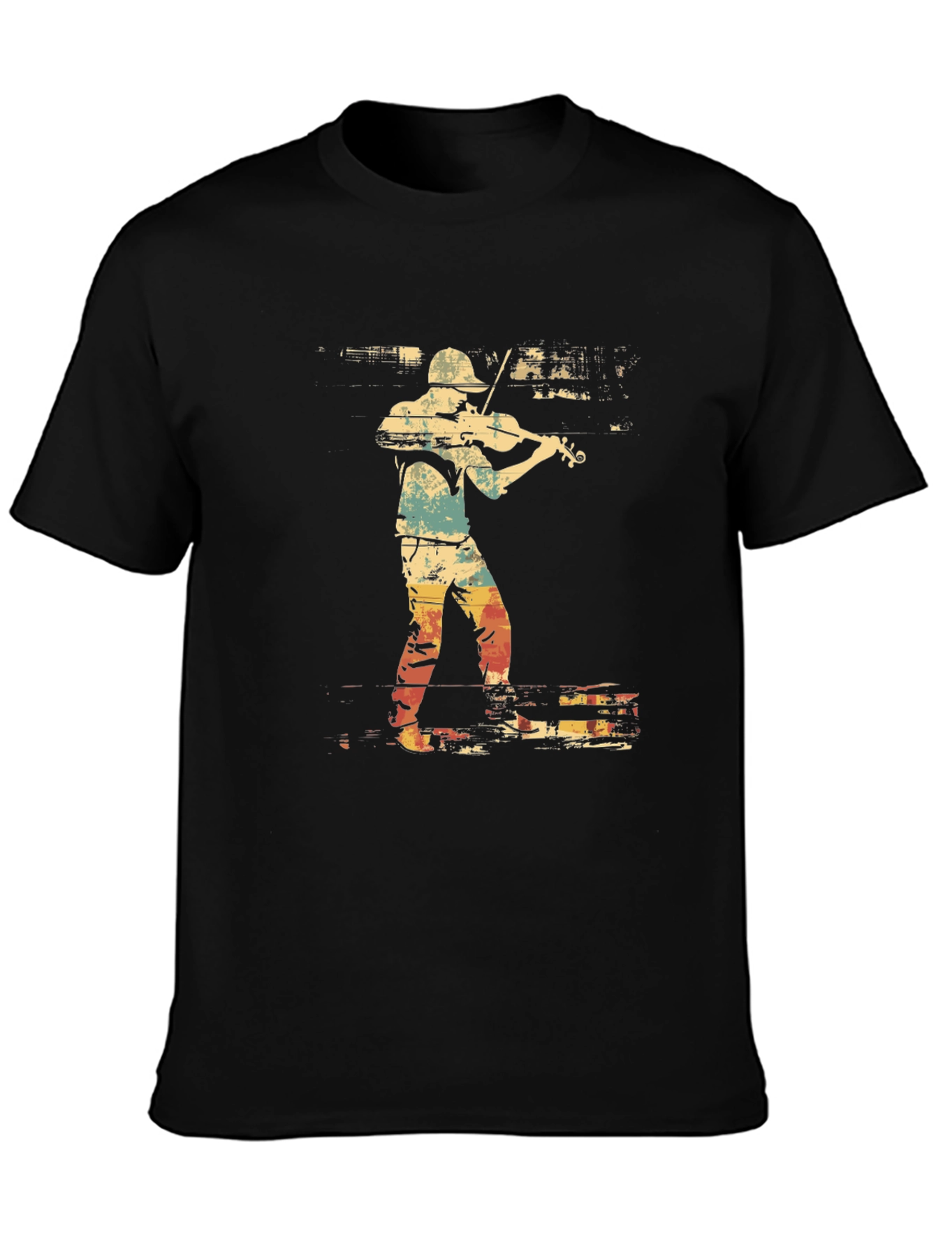 Violinist Graphic Tee - Retro Style Music Shirt
