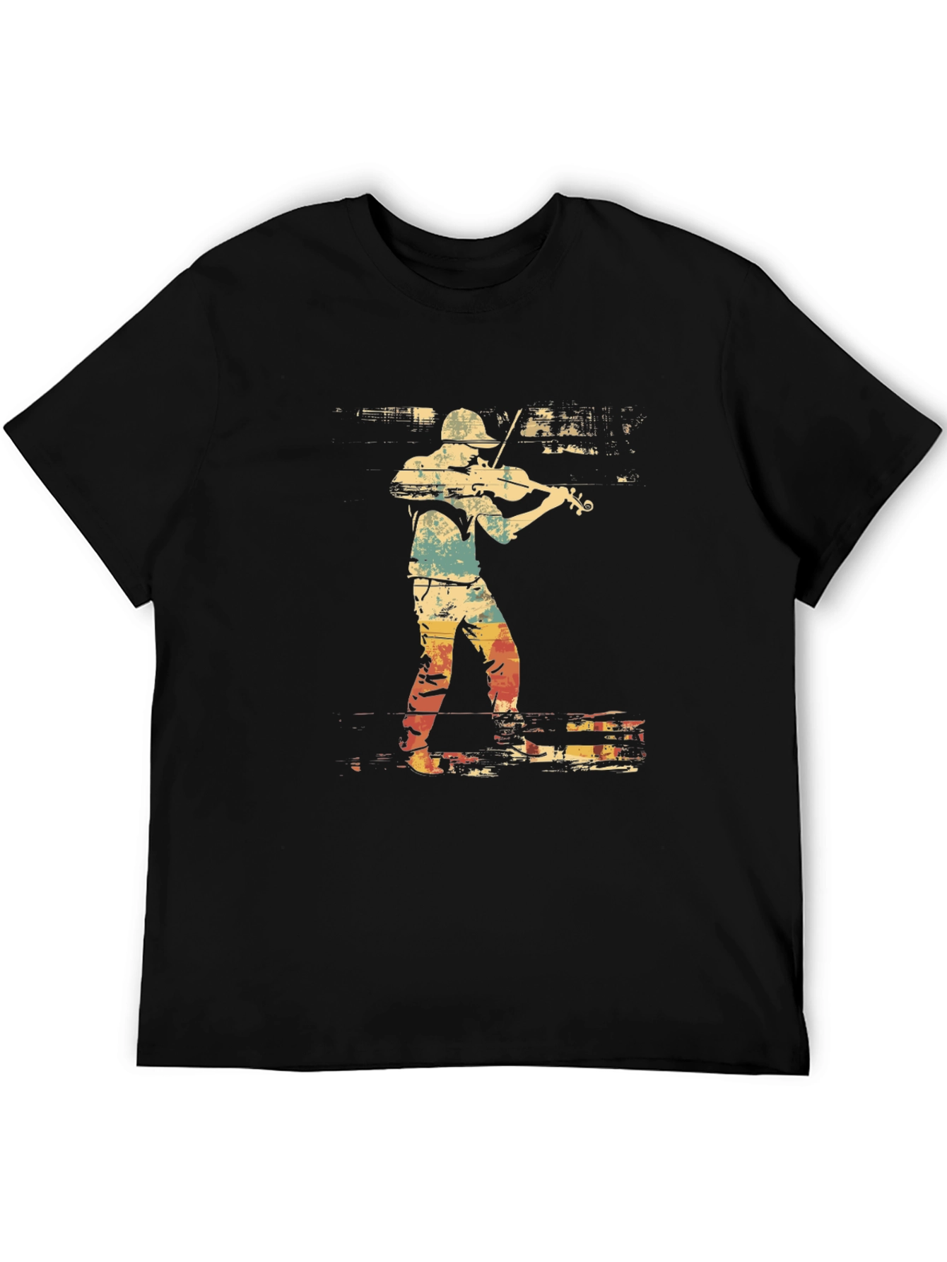Violinist Graphic Tee - Retro Style Music Shirt