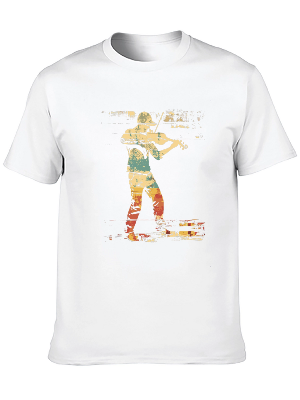 Violinist Graphic Tee - Retro Style Music Shirt